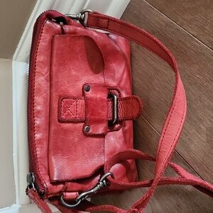 Harbour 2nd Distressed Red Genuine Leather Crossbody, Belt Mini Bag